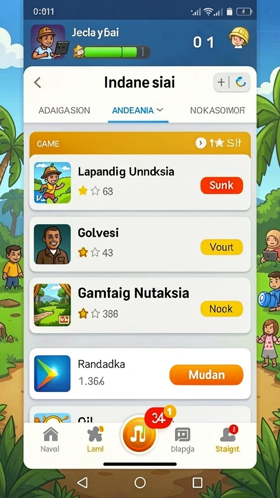 mposurga - Menu permainan dengan berbagai pilihan seru.